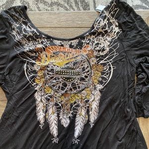 (3 for $22) Harley Davidson ladies bling shirt 3xl